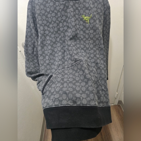 Coach Signature Monogram Rexy Hoodie in Charcoal Gray - Picture 5 of 13